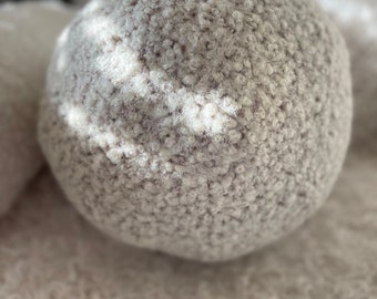 Teddy Boucle Ball Pillow, Lamb Fleece Ball Pillow, Velvet Ball Pillow, Sherpa Sphere Cushion, Round Throw Pillow, Orb Pillow, Accent Pillow