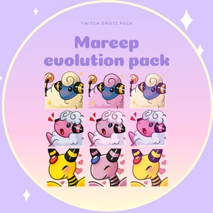 Mareep Evolution Twitch Emote pack