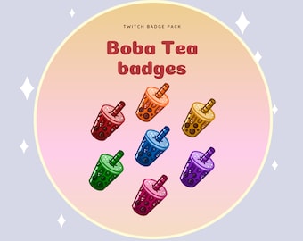 Boba Tea Twitch Badge pack