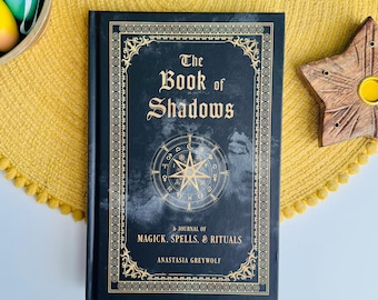 The Book of Shadows, A Journal of Magick, Spells Rituals, Mystical Handbook, Wicca Magic Pagan Witch Book, Decorative Halloween Black Book