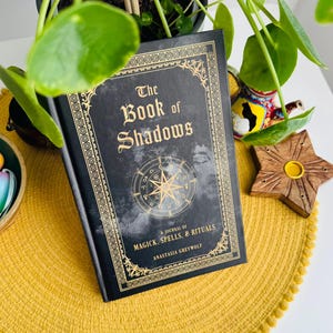 The Book of Shadows, A Journal of Magick, Spells Rituals, Mystical Handbook, Wicca Magic Pagan Witch Book, Decorative Halloween Black Book