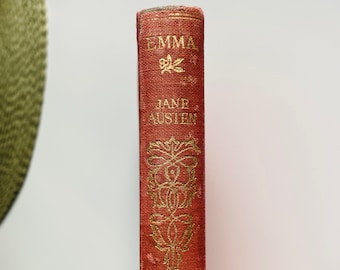 Emma von Jane Austin, illustriert vonHugh Thomson, illustrierte Taschenklassiker, Dekoration Antique Red Book, 1930er Jahre Vintage, antiquarisches Buch