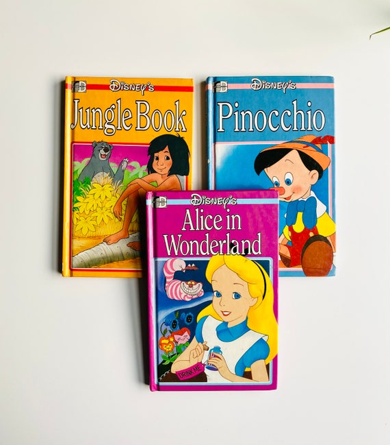 Libri per bambini Disney vintage, Pinocchio Alice nel Paese delle  Meraviglie Libro della giungla, Libro per bambini retrò degli anni '80 e  '90 Riempitivo per calze di Natale -  Italia