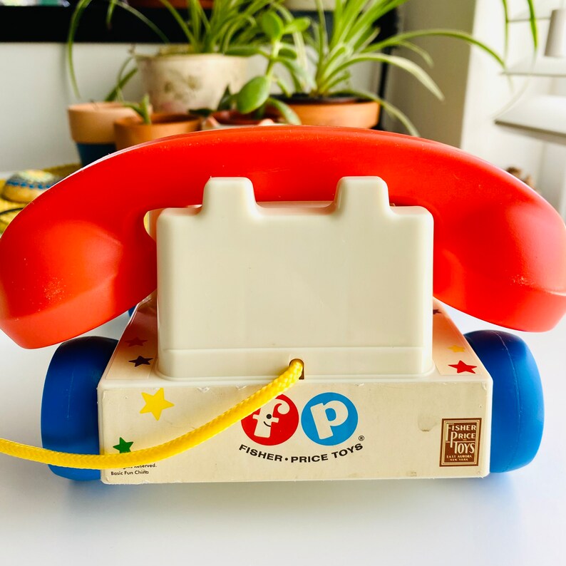 Fisher Price Vintage Telephone Car Toy, Chatter Retro Baby Push Along Children's Toy 1960s Retro Home Pretend Toddler Play Toys Toy Story image 6