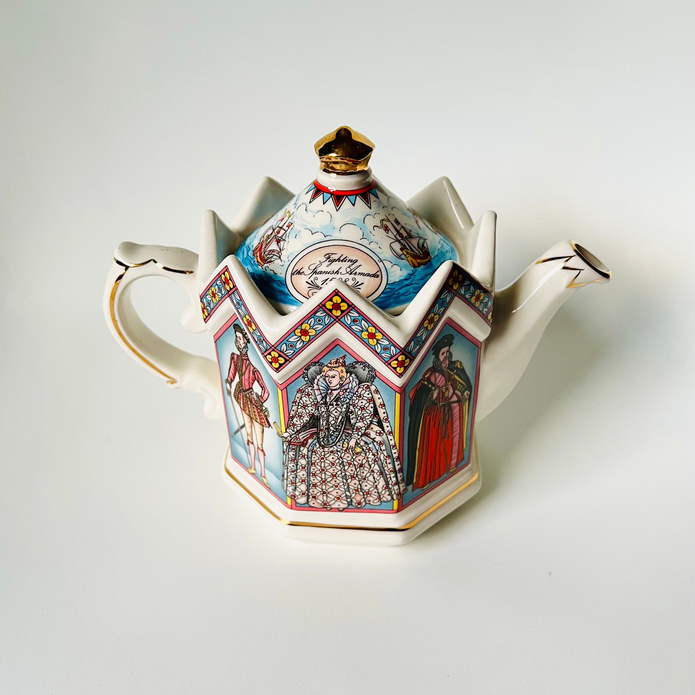 Vintage Sadler Queen Elizabeth Spanish Armada Teapot Tea Pot Etsy