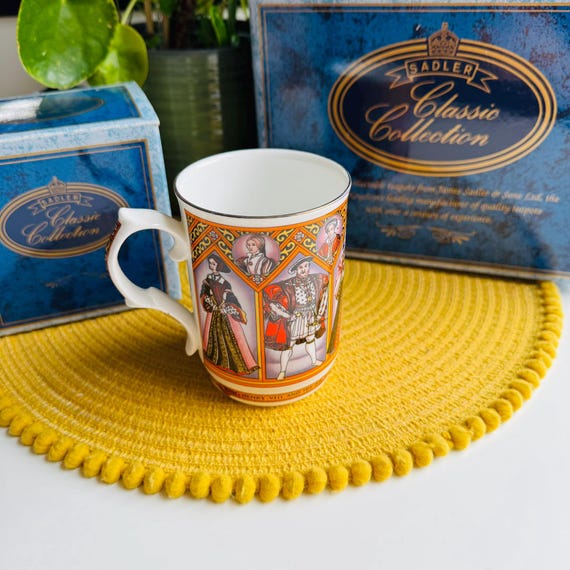 Vintage King Henry VIII His Six Wives Sadler Teapot, England Tudor