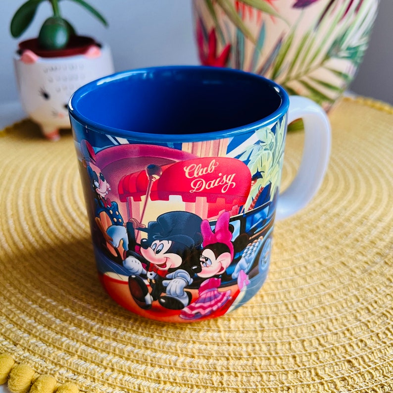 Vintage Mickey Mouse Daisy Minnie Goofy Disney Mug, Made in Japan Retro