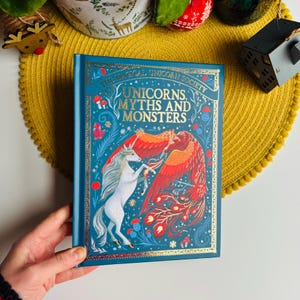 Unicorns Myths and Monsters, Magical Unicorn Society, Deluxe Design Coloured Book, Unicorns, Dragons, Phoenixes, Werewolves, Mythical Forest