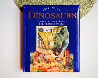 Dinosaures : livre pop-up magique du monde préhistorique en 3 dimensions, entrez dans le monde, livre pop-up dinosaures, cadeau pour amoureux de T-Rex, livre vintage pour enfants