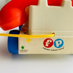 Fisher Price Vintage Telephone Car Toy, Chatter Retro Baby Push Along Children's Toy 1960s Retro Home Pretend Toddler Play Toys Toy Story image 7