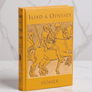Iliad & the Odyssey, Homer, Leather-bound Classics, Ancient Greek Mythology, Myths, Odysseus, Trojan War, Black Gold, Hardback Book, Greece