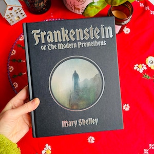 Frankenstein, Mary Shelley, Arcturus Decorative Classics, Horror Book, Stencilled Hardback, Deluxe Decorative Edition, Black Gothic Gift