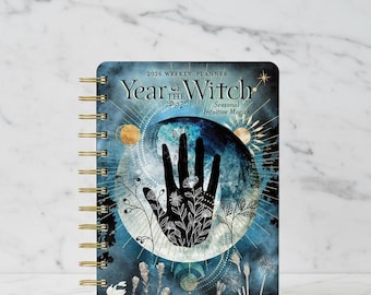Year of the Witch 2026 Weekly Planner Notebook, Wall Calendar, Seasonal Intuitive Magick Moon Engagement Calendar, Witch Pagan New Year Gift