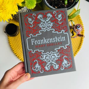 Frankenstein, Mary Shelley, Chartwell Deluxe Editions, Gothic Dark Horror, Classic Story Book, faux-leather cover, foil-embossed design Book