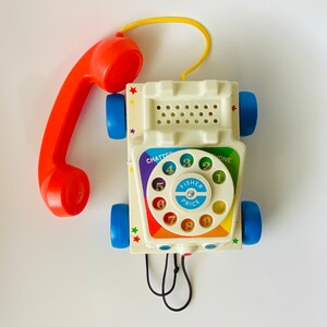 Fisher Price Vintage Telephone Car Toy, Chatter Retro Baby Push Along Children's Toy 1960s Retro Home Pretend Toddler Play Toys Toy Story image 5