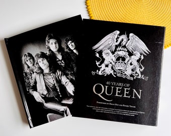 40 Years of Queen Book, Queen Band Memorabilia Biography Book, Tribute Freddie Mercury Brian May Roger Taylor Music Collector Collectable