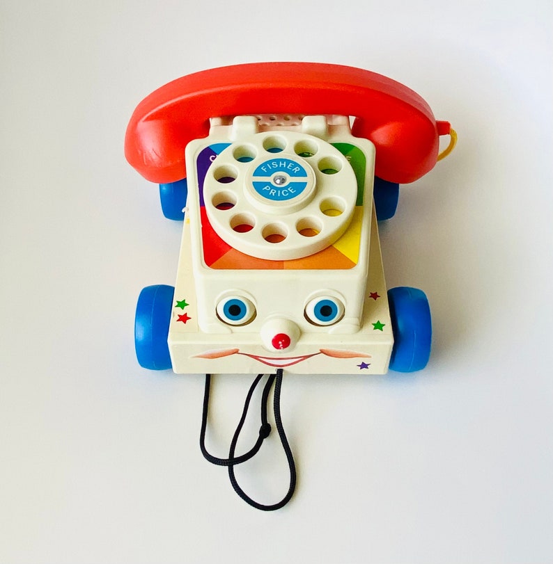 Fisher Price Vintage Telephone Car Toy, Chatter Retro Baby Push Along Children's Toy 1960s Retro Home Pretend Toddler Play Toys Toy Story image 1
