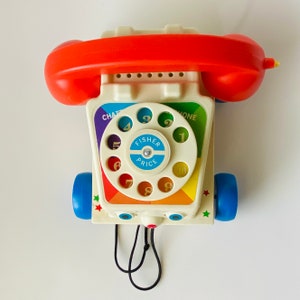 Fisher Price Vintage Telephone Car Toy, Chatter Retro Baby Push Along Children's Toy 1960s Retro Home Pretend Toddler Play Toys Toy Story image 4