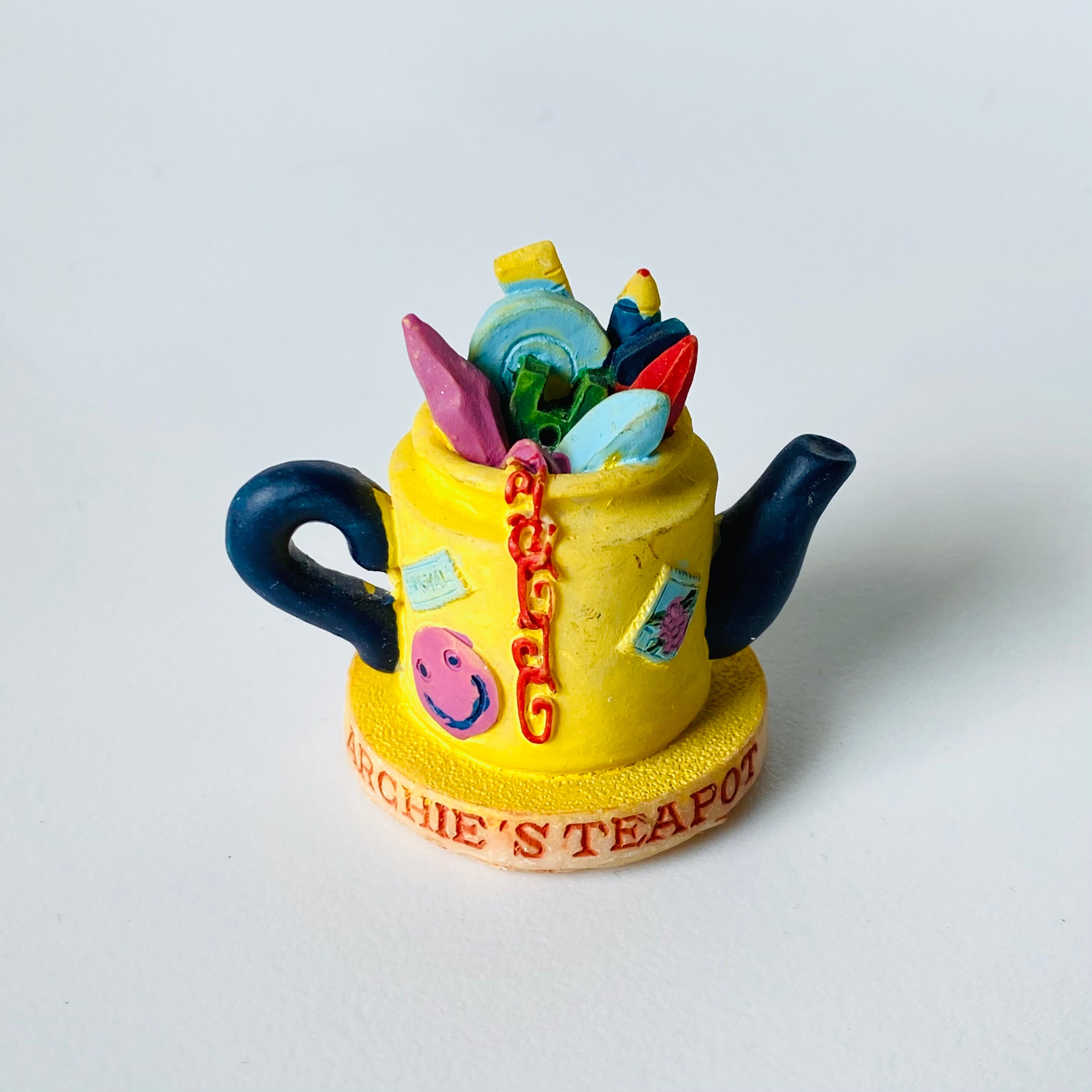 Tetley Tea Vintage Miniature Teapots, Resin Ornament Figure Decorative