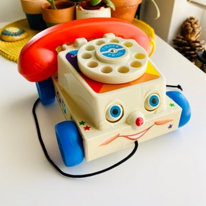 Fisher Price Vintage Telephone Car Toy, Chatter Retro Baby Push Along Children's Toy 1960s Retro Home Pretend Toddler Play Toys Toy Story image 8