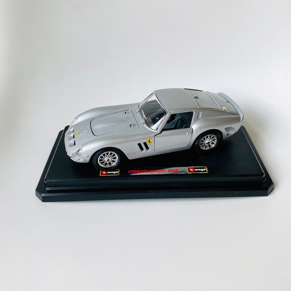 Bburago Ferrari 250 GTO Vintage Tin Toy Car, Burago Silver Car