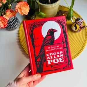 The Essential Tales and Poems of Edgar Allan Poe, Quarto Chartwell Deluxe Editions, Red Black Raven Cover, Poe Book Collectors, Gothic Story