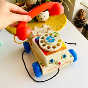 Fisher Price Vintage Telephone Car Toy, Chatter Retro Baby Push Along Children's Toy 1960s Retro Home Pretend Toddler Play Toys Toy Story image 9