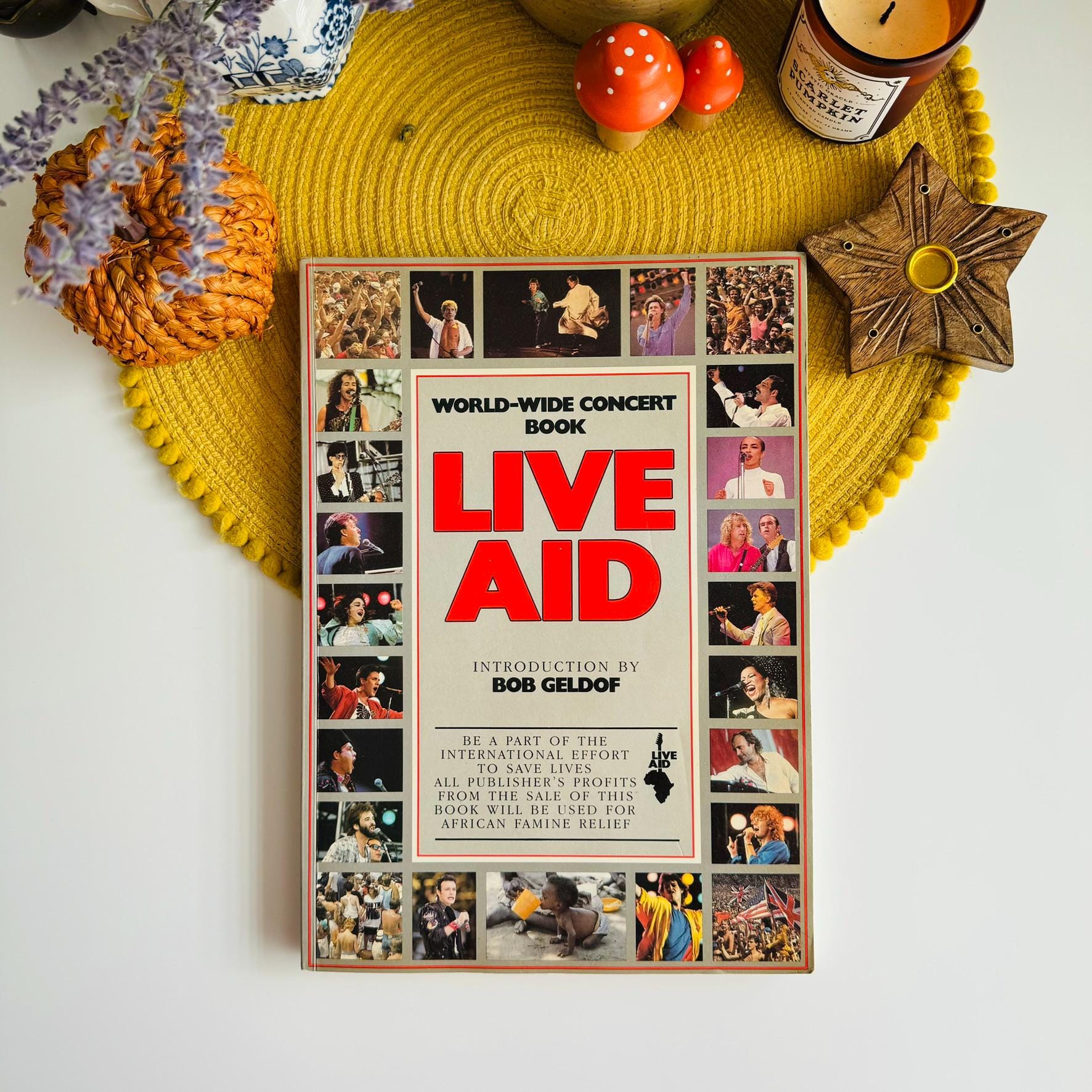Live Aid 1985 Concert Souvenir Book by Introduced by Bob Geldof
