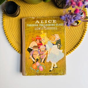 Alice in Wonderland and Through the Looking Glass, Vintage Alice Book, 60s Illustrated Children&#39;s Book, Lewis Carroll, Golden Pleasure Books