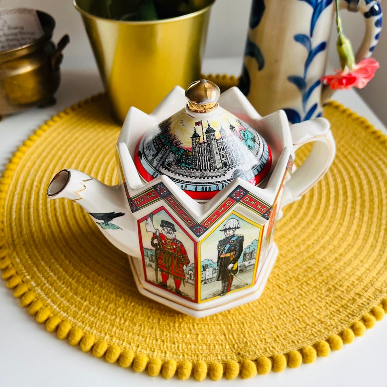 Vintage Sadler Tower of London Teapot Octagonal Shape British Etsy
