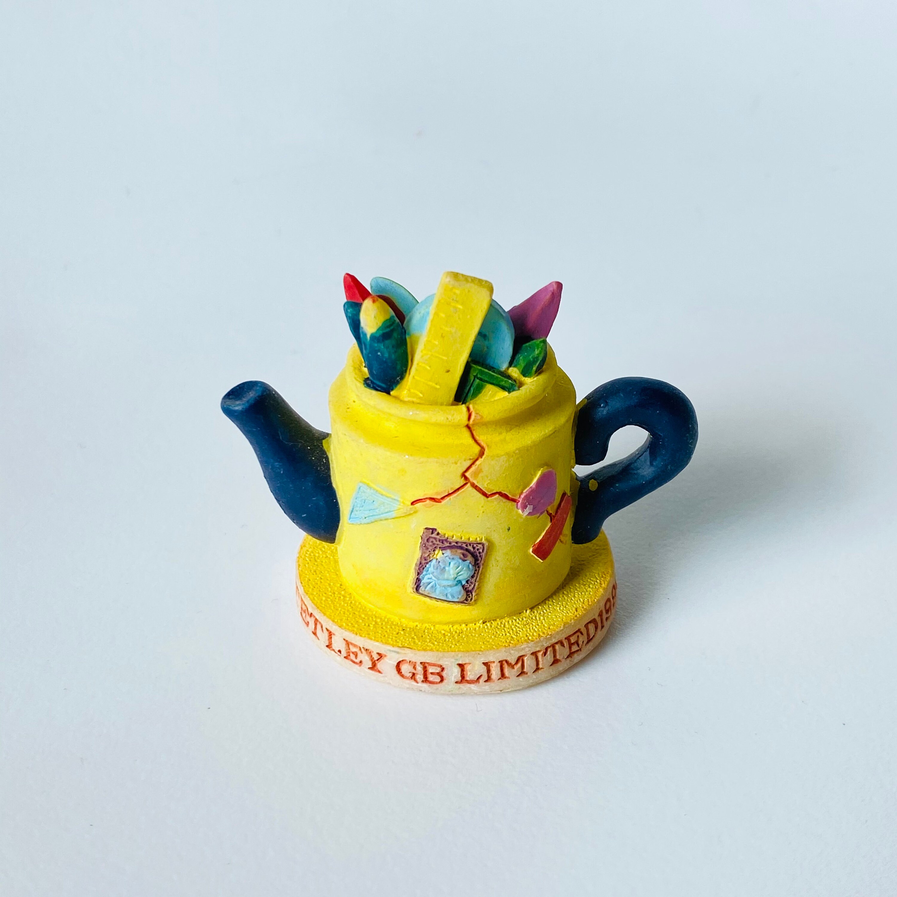 Tetley Tea Vintage Miniature Teapots, Resin Ornament Figure Decorative