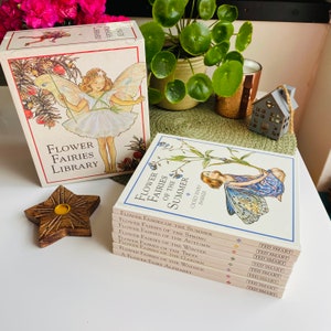 Flower Fairies Library Mini Books Set, Cicely Mary Barker, Fairies of the Spring Summer Autumn Winter Trees Garden Wayside, Fairy Alphabet