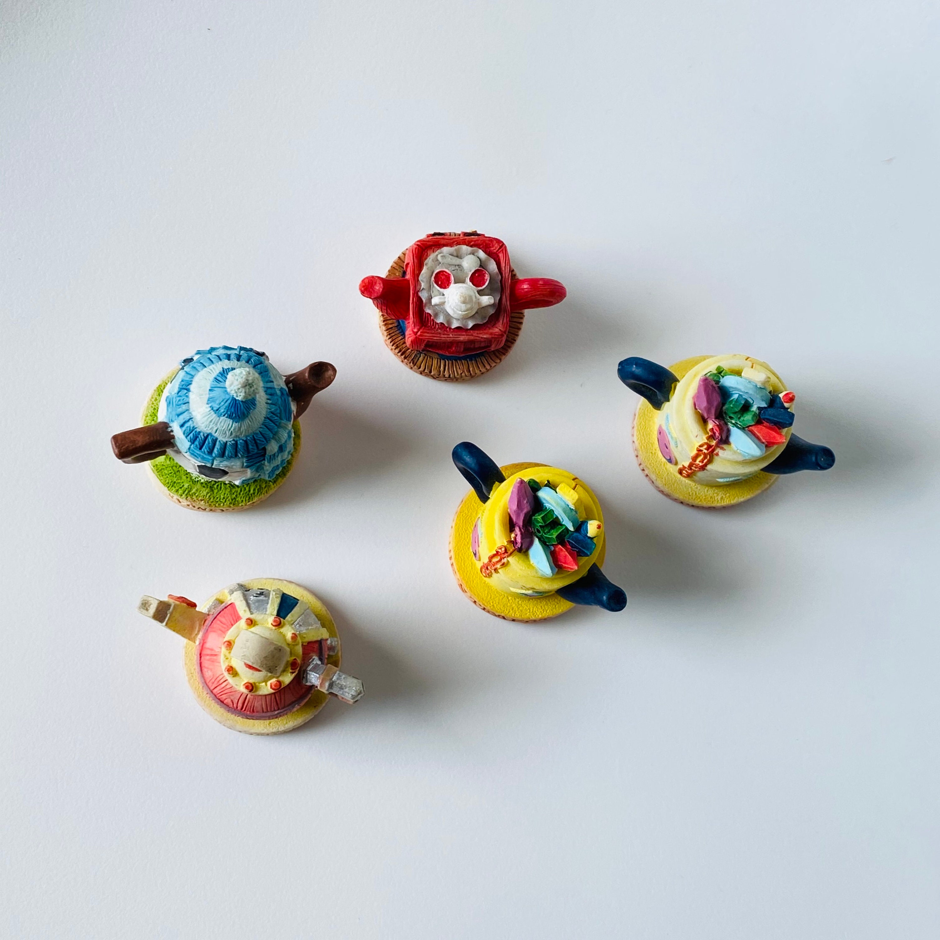 Tetley Tea Vintage Miniature Teapots, Resin Ornament Figure Decorative