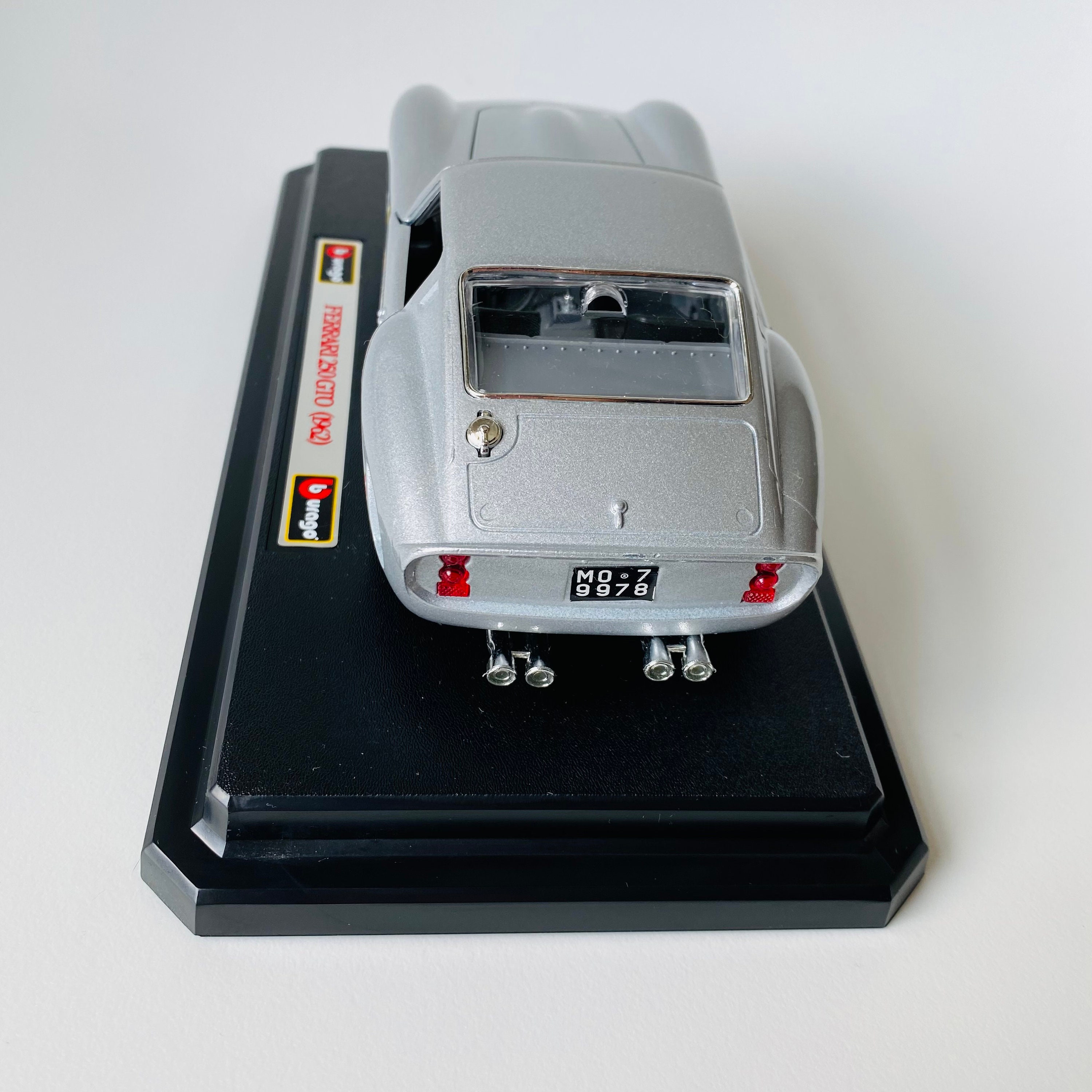 Bburago Ferrari 250 GTO Vintage Tin Toy Car, Burago Silver Car