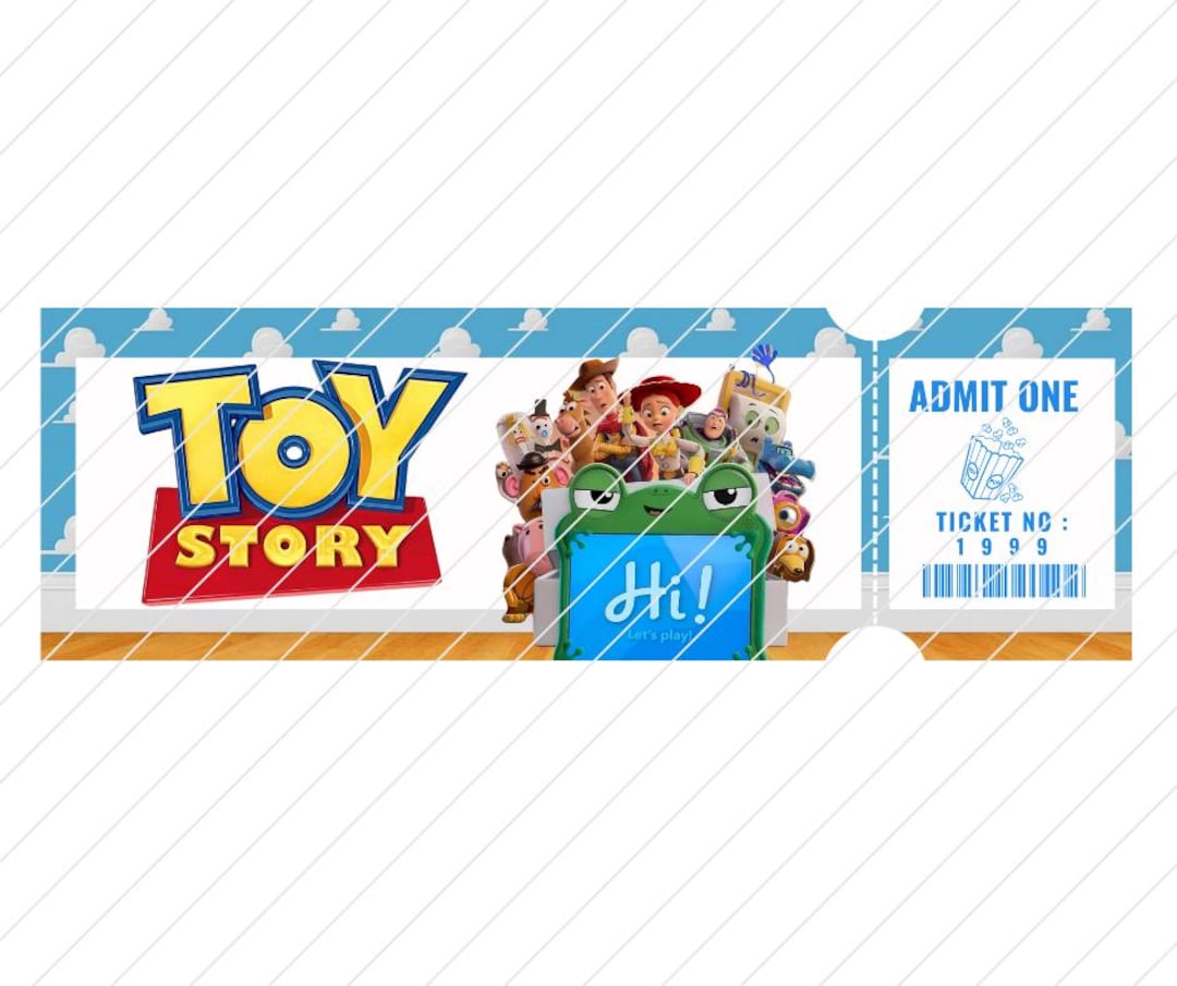 TOY STORY シネマチケットカード 04/15 Story Toy With Friends Movie Ticket Printable - Etsy