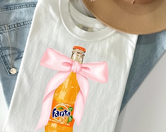 Pink & Orange Coquette Glass Bottle Soda PNG Digital Download