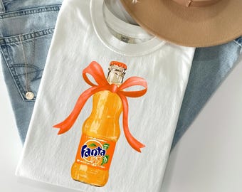 Orange Coquette Glass Bottle Soda PNG Digital Download