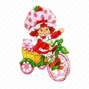 Strawberry Girl 80’s Transparent Graphic - On Bike