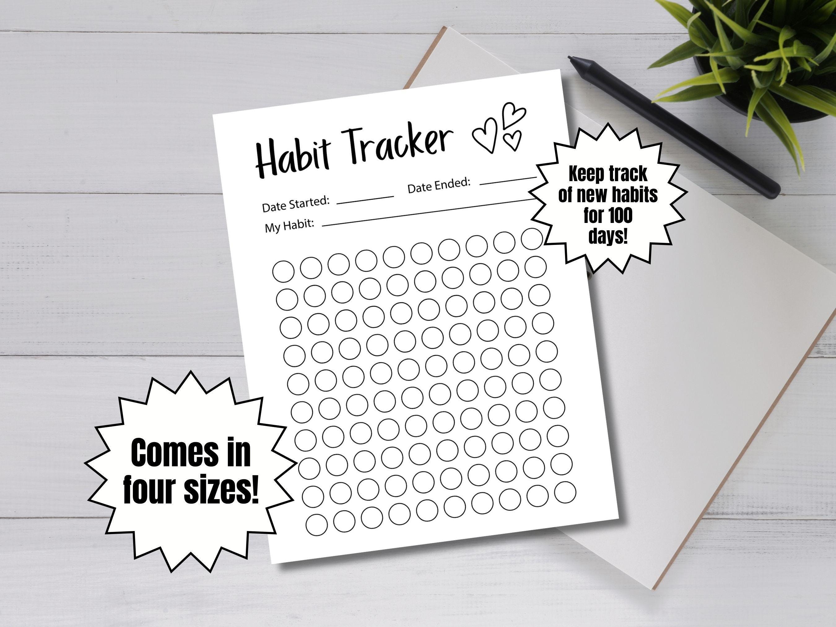 100 Day Habit Tracker Printable | Printable Habit Tracker, Minimalist ...