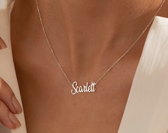 14K Gold Name Necklace, Custom Name Necklace, Personalized Jewelry, Christmas Gifts, Birthday Gift, Gift For Her, Minimalist, Custom Jewelry