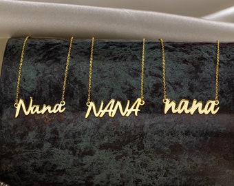 14K Nana Necklace Gold, Personalized Nana Necklace, Custom Nana Jewelry | Personalized Nana Birthday Gift, Custom Grandmother Jewelry