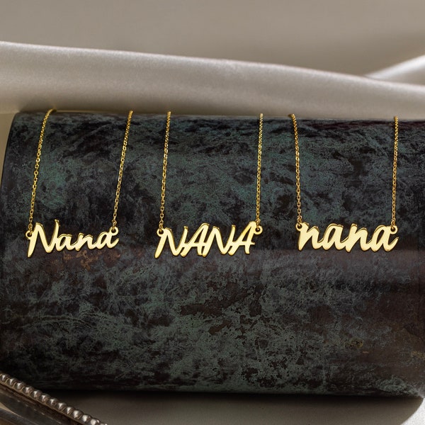 14K Nana Necklace Gold, Personalized Nana Necklace, Custom Nana Jewelry | Personalized Nana Birthday Gift, Custom Grandmother Jewelry