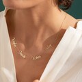 14K Gold Four Name Necklace, Family Necklace, Kids Name Necklace, Multiple Name Necklace For Mom, Mothers Day Necklace, Mothers Day Gift