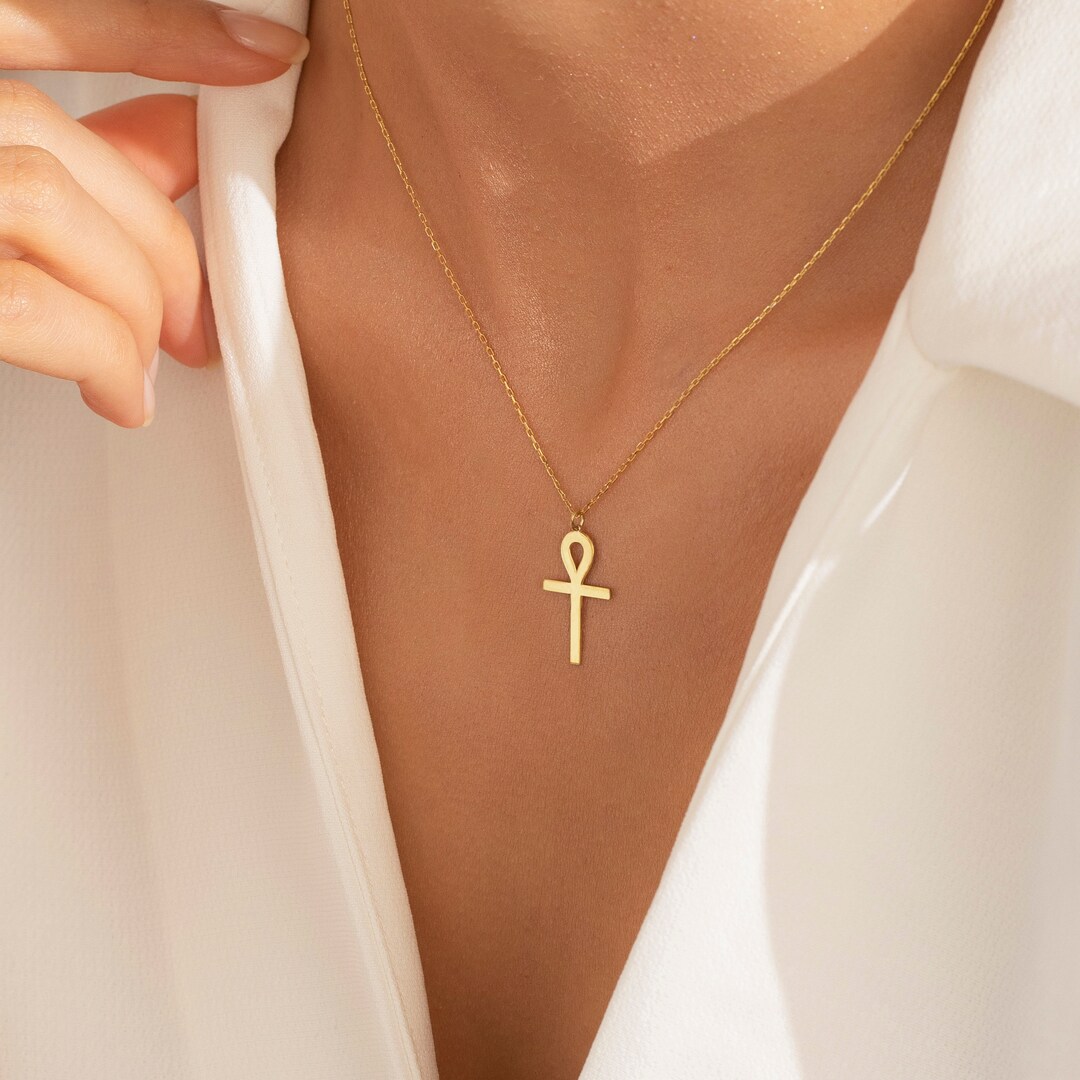 14K Yellow Gold Ankh Necklace, Ankh Pendant, Ankh Jewelry, Egyptian  Necklace, Tiny Cross Necklace, African Necklace, Protection Necklace - Etsy