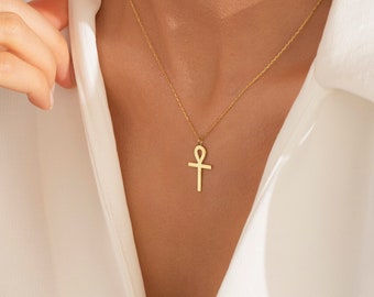 3/4 Inch x 1 1/4 Inch PicturesOnGold.com Large Ankh Cross in Solid 14K Yellow or White Gold or Sterling Silver 3/4 Inch x 1 1/4 Inch PicturesOnGold.com Large Ankh Cross in Solid 14K Yellow or White Gold or Sterling Silver