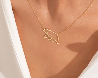 Mama Bear Necklace Gold - Etsy