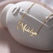 Name Necklace Gold 14K, Nameplate Necklace 14K Gold, Solid Gold Name Necklace, Personalize Name Necklace, Custom Gold Name Necklace 