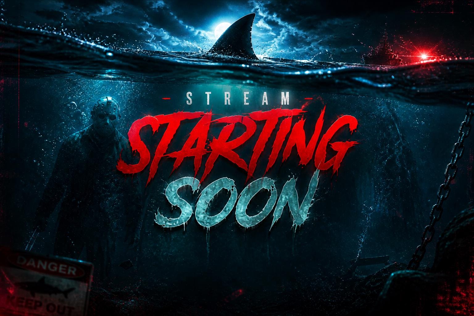 Static Underwater Horror Twitch Starting Soon Screen | Dark Stream ...