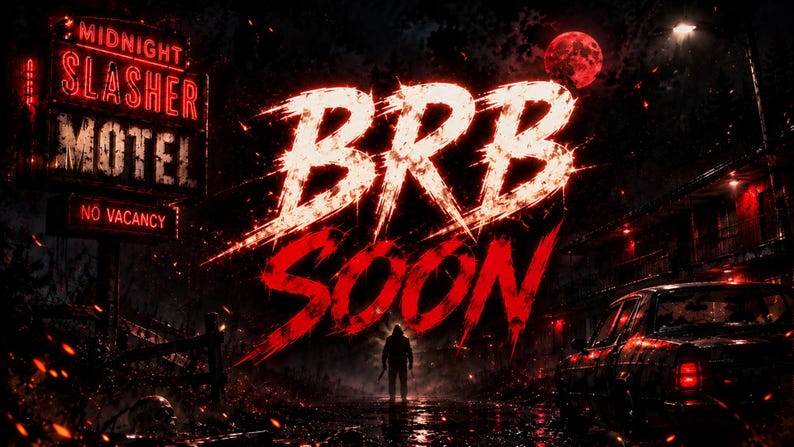 Static Horror Twitch Overlay Package | Midnight Slasher Stream Screens ...