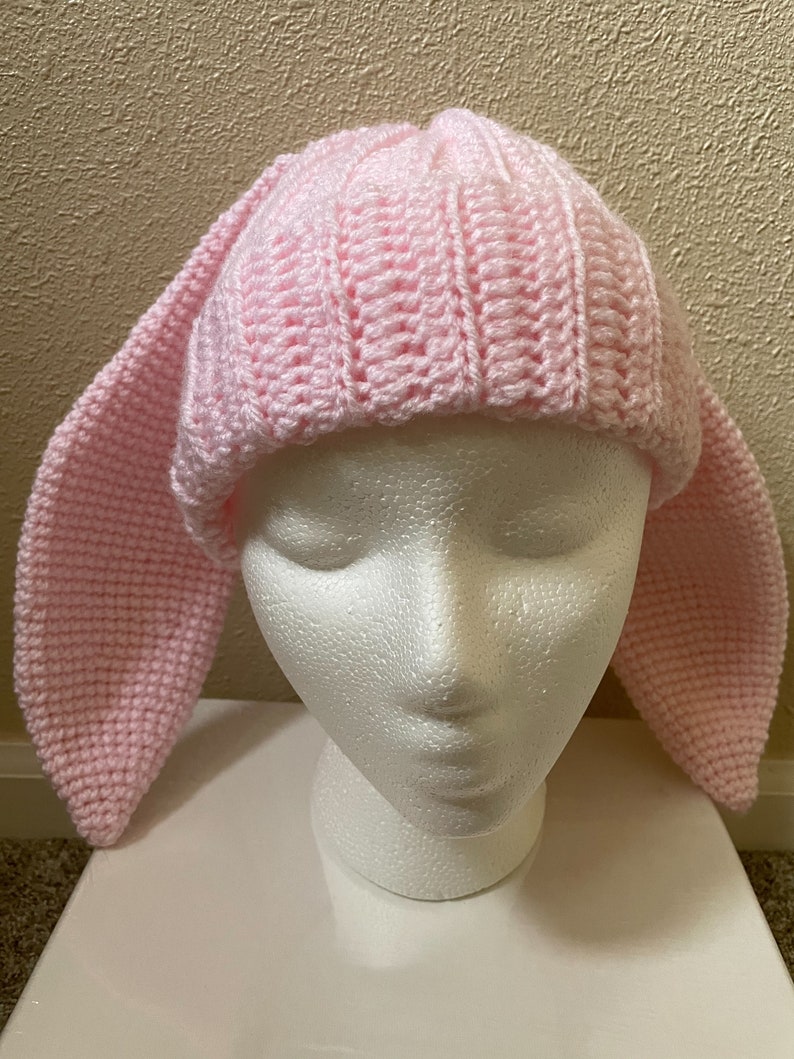 Rabbit Ear Beanie Kids and Adult sizes-Crochet Pattern Only image 2